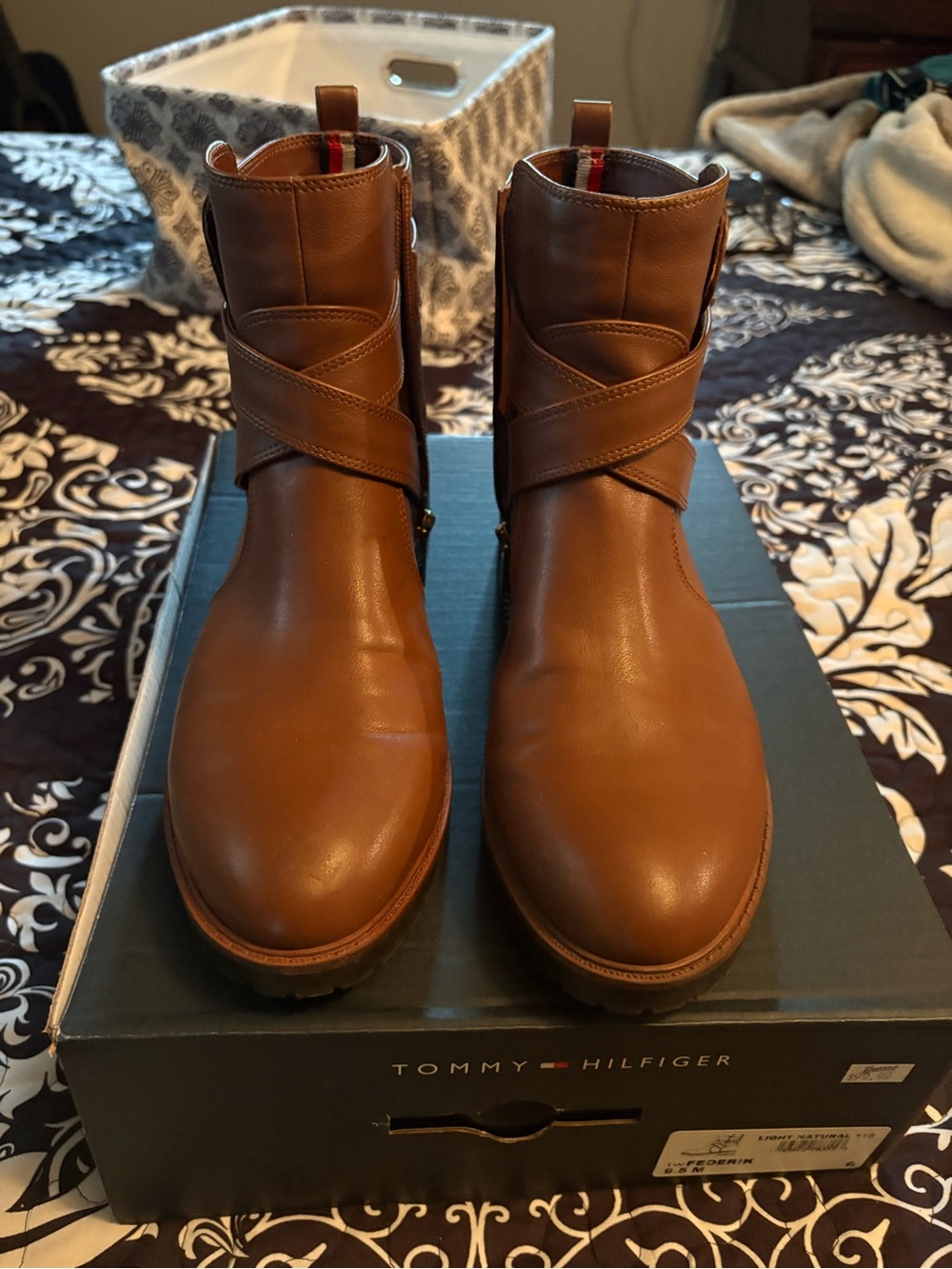 Tommy Hilfiger Ladies Brown Leather Ankle Boots